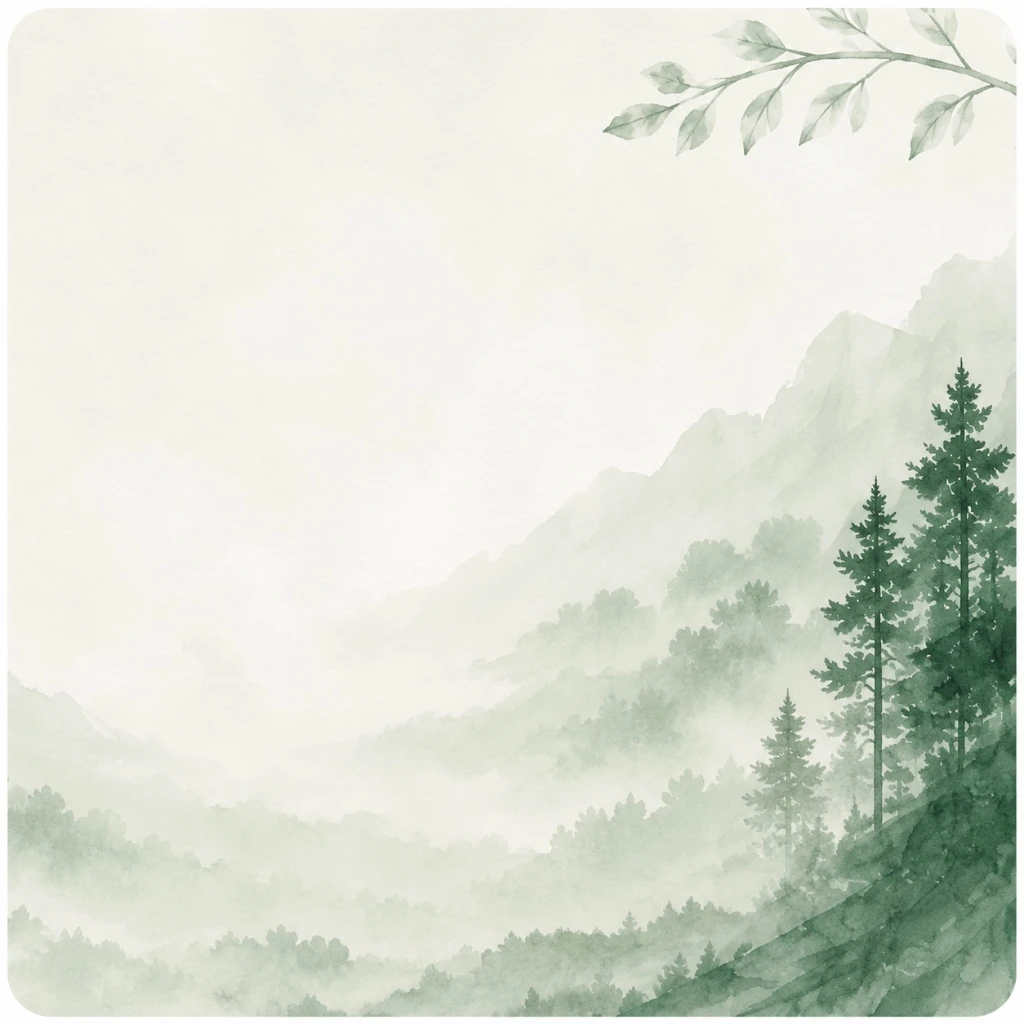 Misty mountain forest background