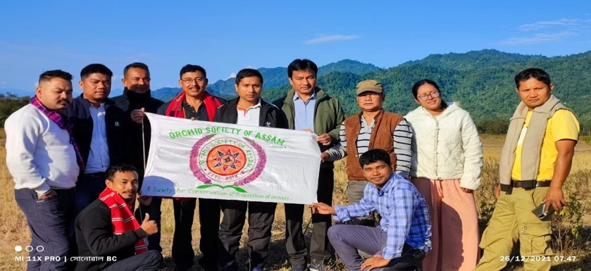 Orchid Society of Assam conservation team and founders in the field