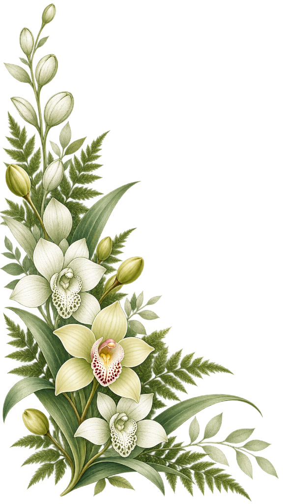 Native orchid botanical artwork